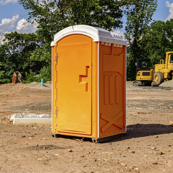 how often are the portable restrooms cleaned and serviced during a rental period in Angelo